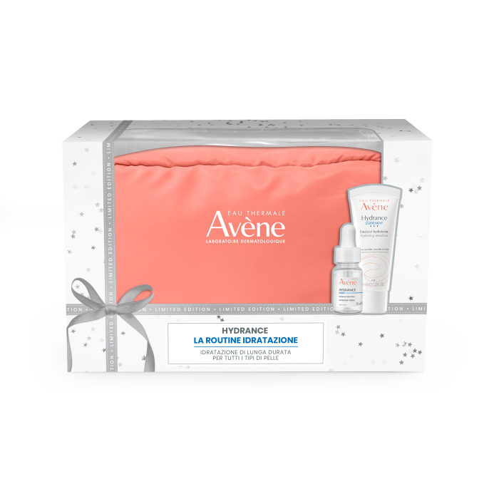 Avene Hydrance Cofanetto Natale Emulsione Idratante 40 ml + Boost Siero Idratante 10ml + Pochette