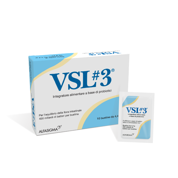 Vsl3 10 bustine 44 g integratore di fermenti lattici vivi per flora intestinale
