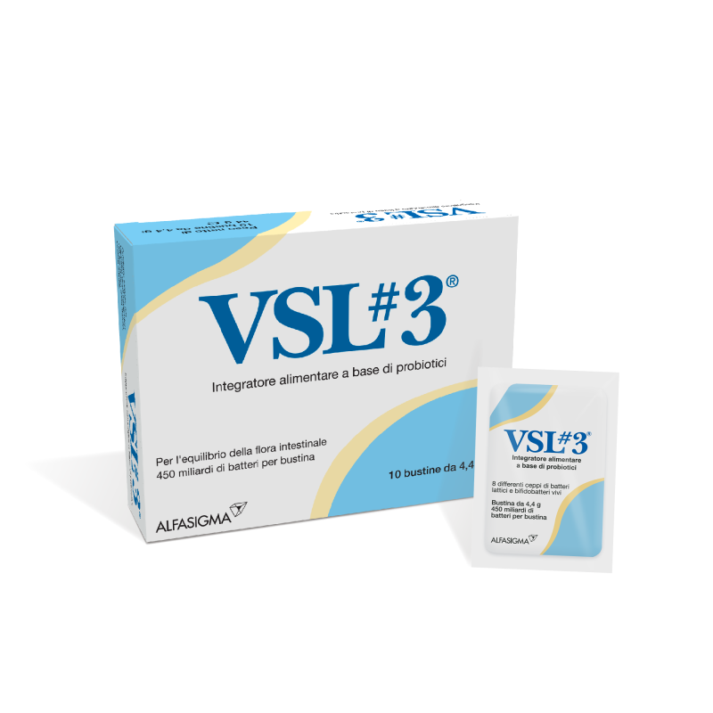 Vsl3 10 bustine 44 g integratore di fermenti lattici vivi per flora intestinale