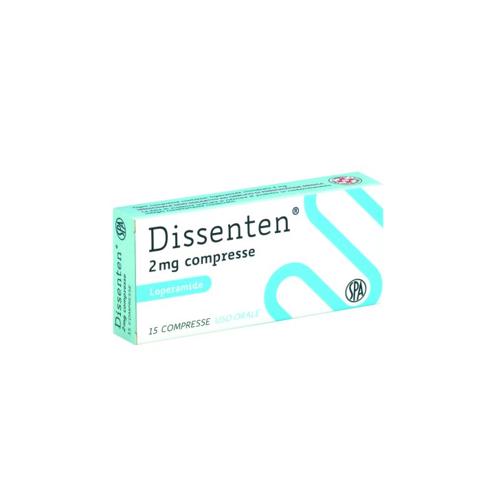 Dissenten 2mg Loperamide Cloridrato Diarrea Acuta e Cronica 15 Compresse