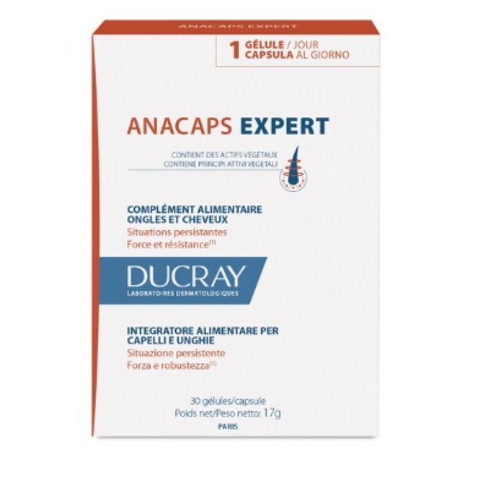 Anacaps Expert Ducray  Unghie e Capelli  Progressiv Integratore Alimentare 30 Capsule