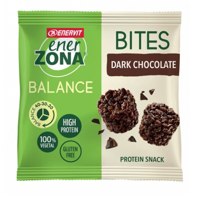 EnerZona  Alimentazione Dieta a ZONA Bites Cioccolato Fondente 40-30-30 1 Minipack da 24 Grammi