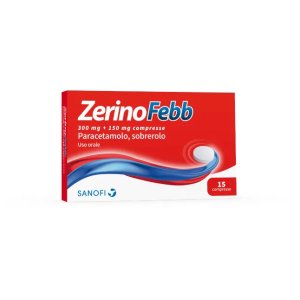 Zerinofebb Adulti 15 compresse 300+150 mg paracetamolo e sobrerolo per febbre e sintomi respiratori