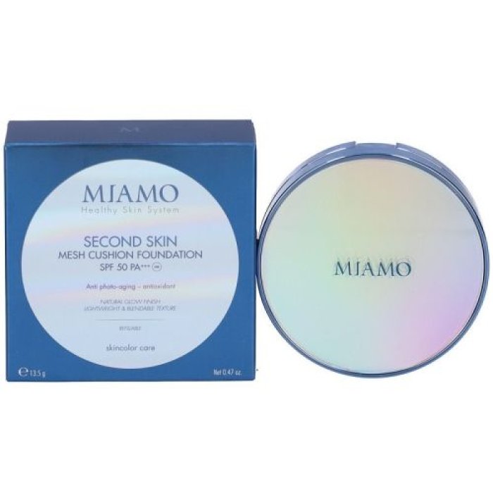 Miamo Second Skin mesh cushion foundation spf 50+ fondotinta tonalità dune 13,5 grammi