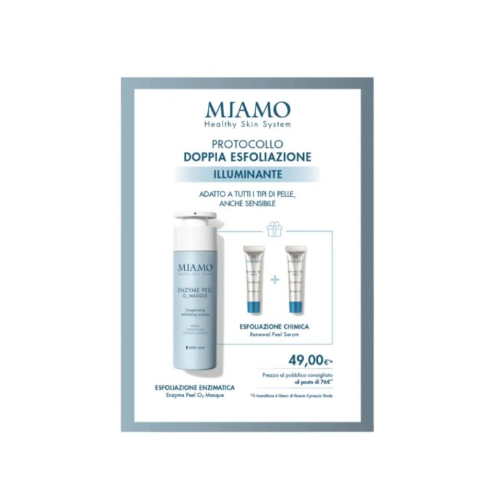 Miamo Protocollo Doppia Esfoliazioni Illuminante Enzyme Peel O2 Masque + Renewal Pelle Serum 2 x 5ml