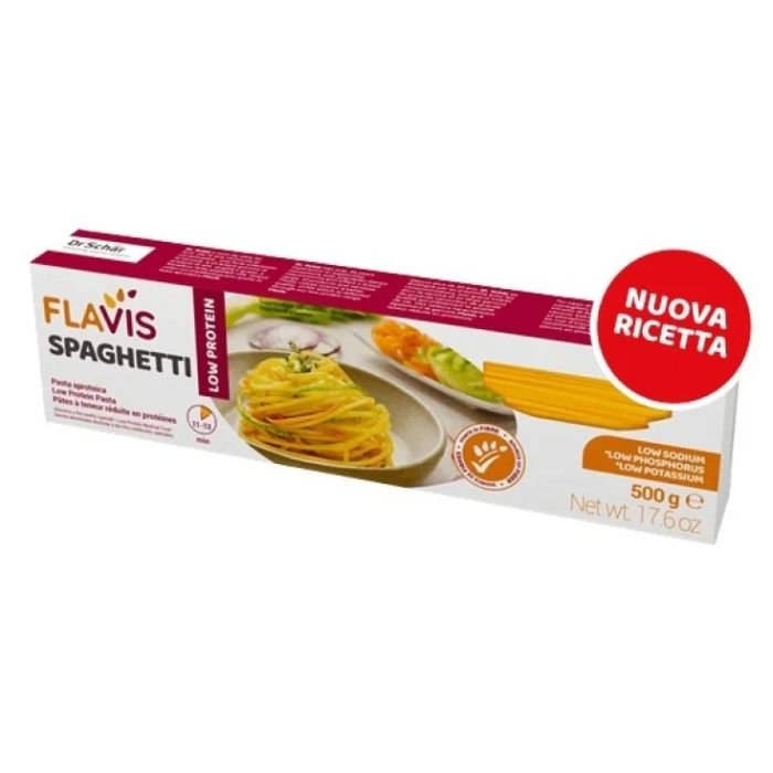 Flavis Spaghetti aproteici 500 g: pasta dietetica per insufficienza renale e fenilchetonuria
