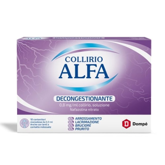 Collirio Alfa Decongestionante 0,8 Mg/Ml Collirio, Soluzione  10 Contenitori Monodose 0,3 Ml