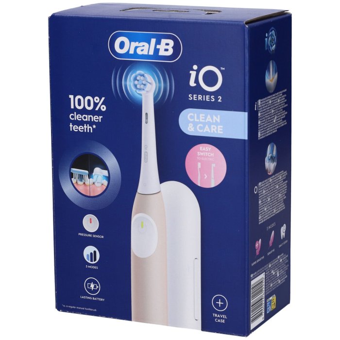 Oral-B Power iO2 Series Calm Pink con travel case – Spazzolino elettrico