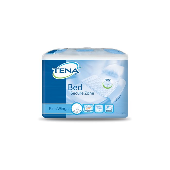 Tena Bed Secure Zone Traverse Assorbenti con Ali Plus Wings Misura 180 x 80 cm, 20 Pezzi