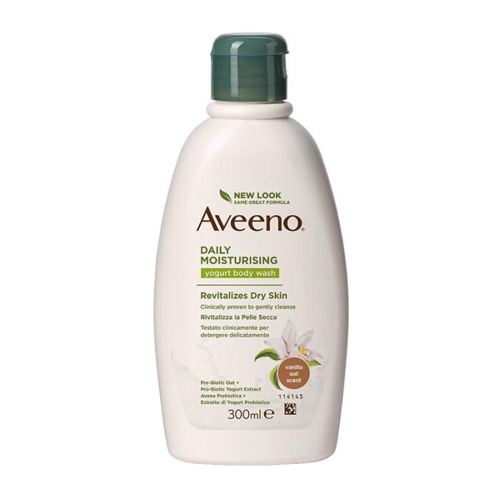 Aveeno Trattamenti Pelli Secche e Sensibili Bagno Doccia Delicato Yogurt e Vaniglia 300 ml
