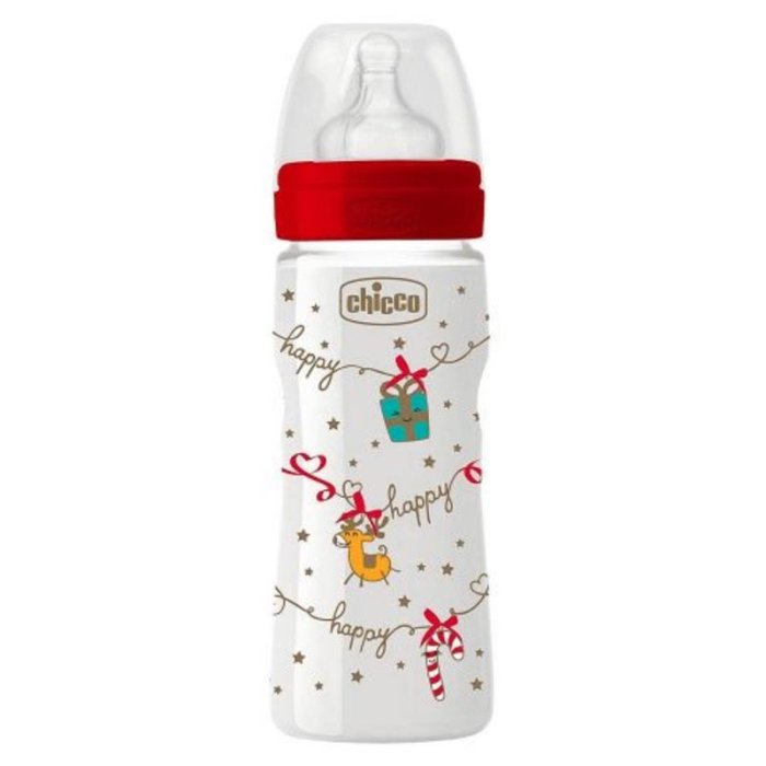Chicco Artsana Allattamento e Svezzamento Biberon Primo Natale Tettarella Silicone Flusso Normale 350 ml