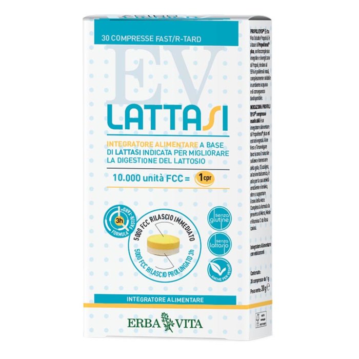 Erba Vita Linea Benessere Stomaco Lattasi Integratore Alimentare 30 Compresse