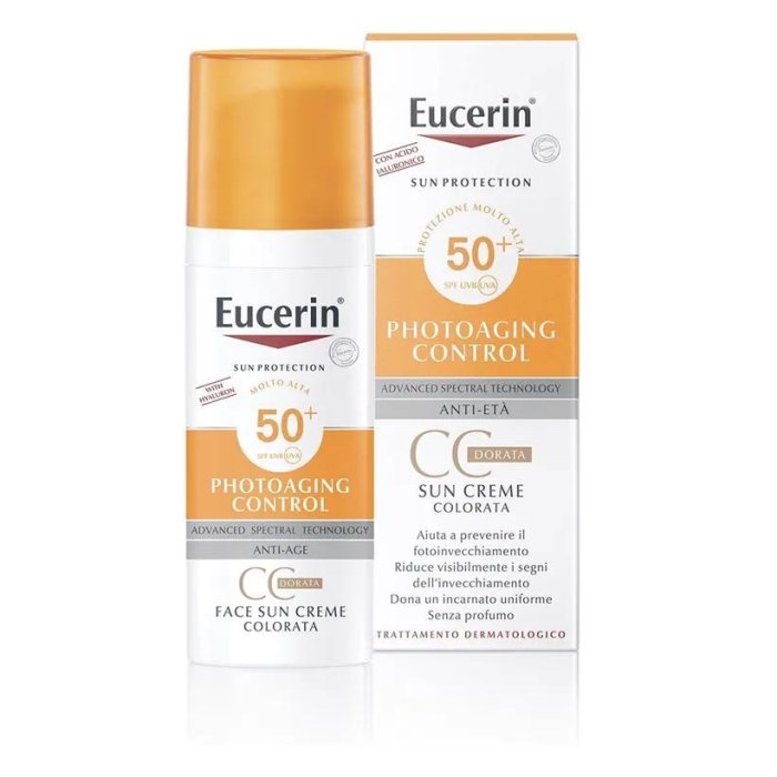 Eucerin Sun Protezione Solare SPF50+ Photoaging Control CC Cream Dorato Pelli Sensibili 50 ml