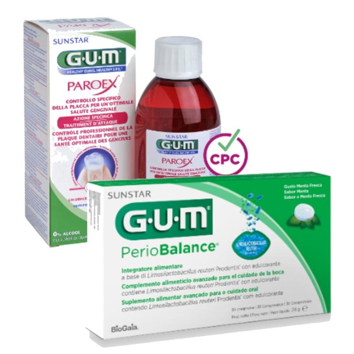 GUM Salute e Igiene Dentale Paroex 0,20 Collutorio 200 ml Periobalance Integratore Alimentare 30 Compresse