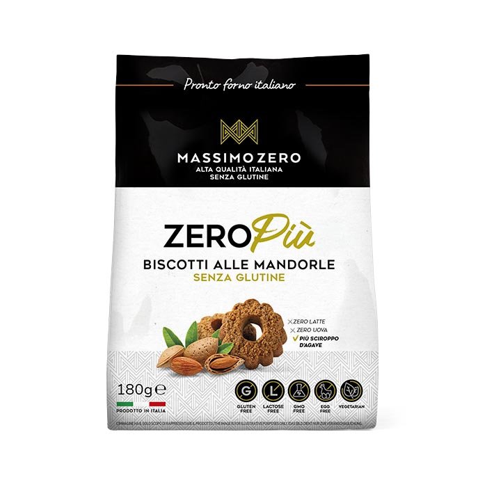 Massimo Zero Alimenti senza Glutine Prodotti da Forno Biscotti Mandorle 180 g