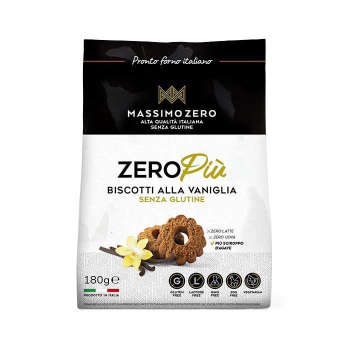 Massimo Zero Alimenti senza Glutine Prodotti da Forno Biscotti Zero Più Vaniglia 180 g