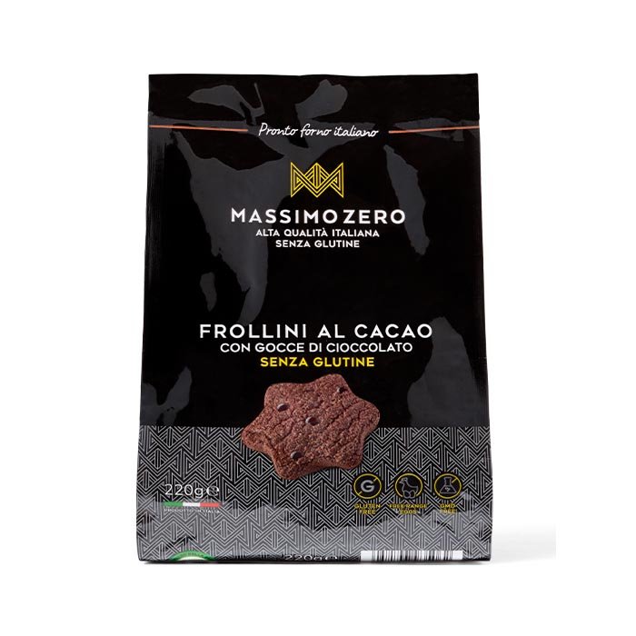 Massimo Zero Alimenti senza Glutine Prodotti da Forno Frollini Cacao 220 g