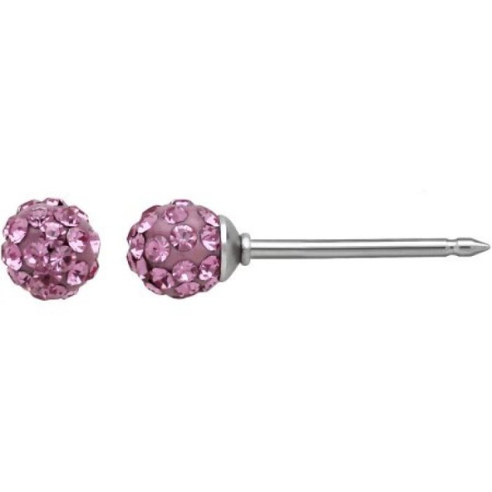 Sanico Occhiali e Bigiotteria Orecchini Biojoux Inverness Palline Strass Rosa R588