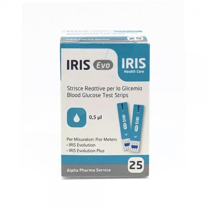 Alpha Pharma Life Science Company Strisce per la Misurazione della Glicemia Iris Evo 25 Pezzi