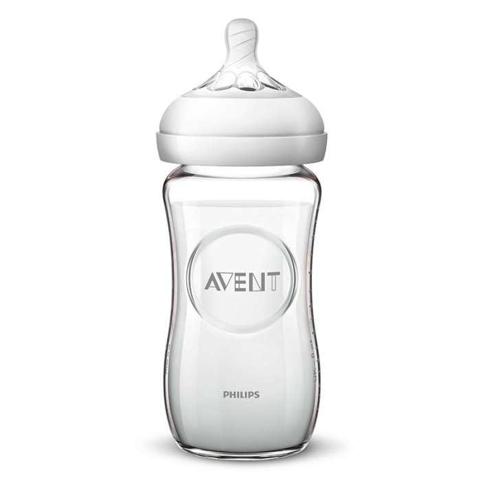 Philips Avent Cura Mamma e Bambino Biberon Natural Vetro 0m+ con Tettarella in Silicone 120 ml