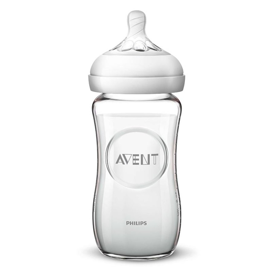 Philips Avent Cura Mamma e Bambino Biberon Natural Vetro 0m+ con Tettarella in Silicone 120 ml