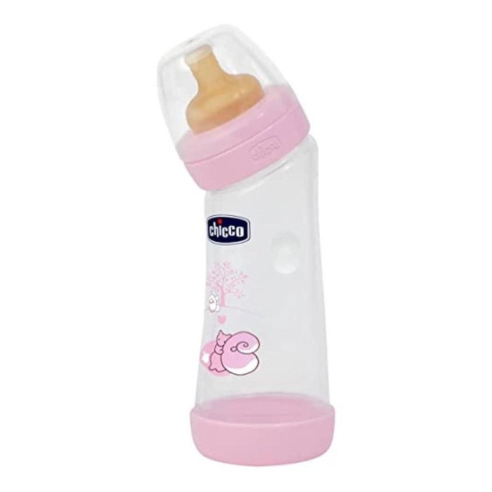 Chicco Artsana Allattamento e Svezzamento Biberon Angolato Tettarella Silicone Flusso Normale Girl Bambina 250 ml