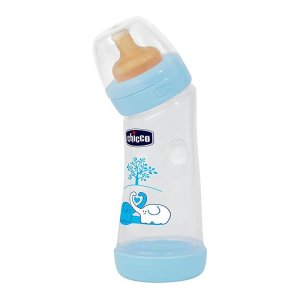 Chicco Artsana Allattamento e Svezzamento Biberon Angolato Tettarella Caucciù Flusso Normale Boy Bambino 250 ml