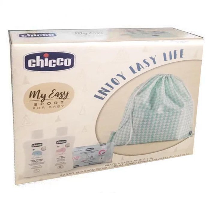 Chicco Artsana Cofanetto My Easy Sport Bagno Shampoo Crema Sacca Salviette