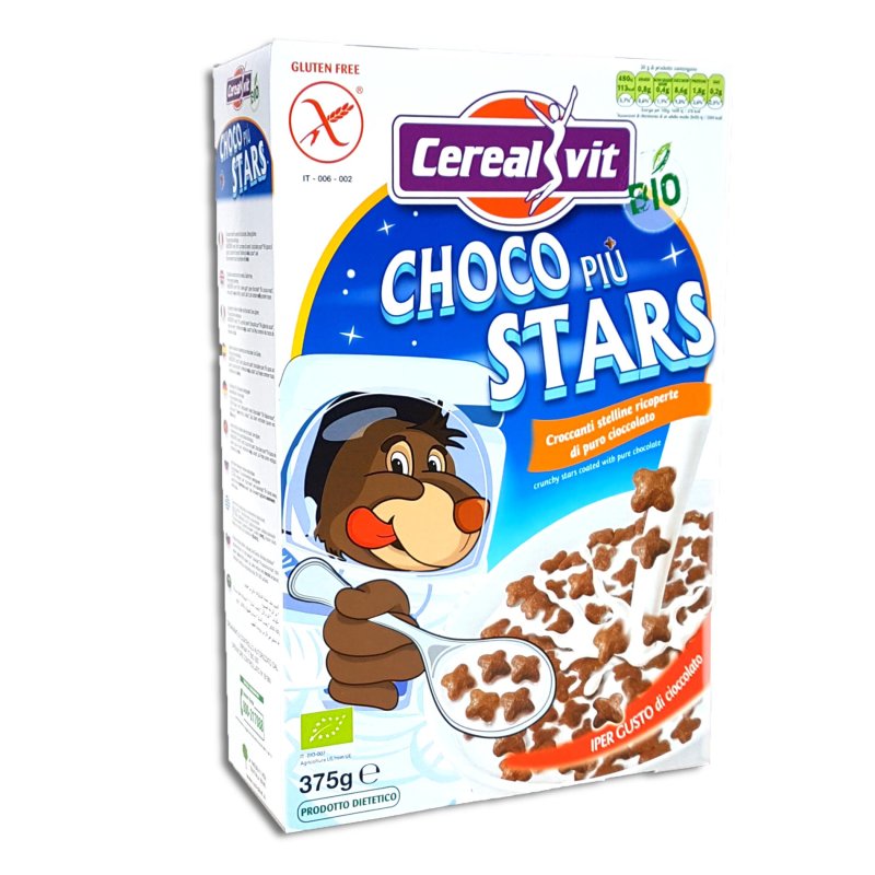 Cerealvit Alimenti Biologici senza Glutine Dietolinea Bio Choco stelline 375 g