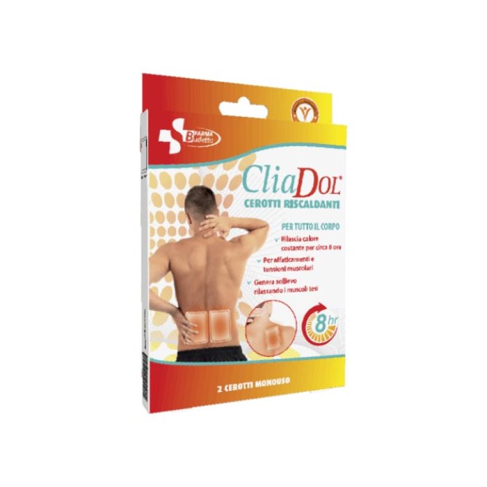 Budetta Farma CliaDol Prodotti Sanitari Cerotti Autoriscoaldanti Mal di Schiena 2 pezzi