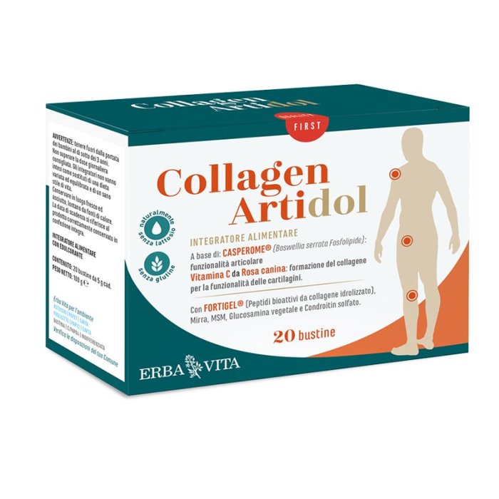Erba Vita Integratori alimentari a Base Vegetale Collagen Artidol Cartilagini e Articolazioni 20 Buste