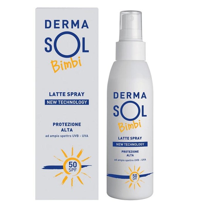 Meda Pharma Dermasol Bimbi Protettivo Solare SPF50+ Latte Spray Protezione Molto Alta 200 ml