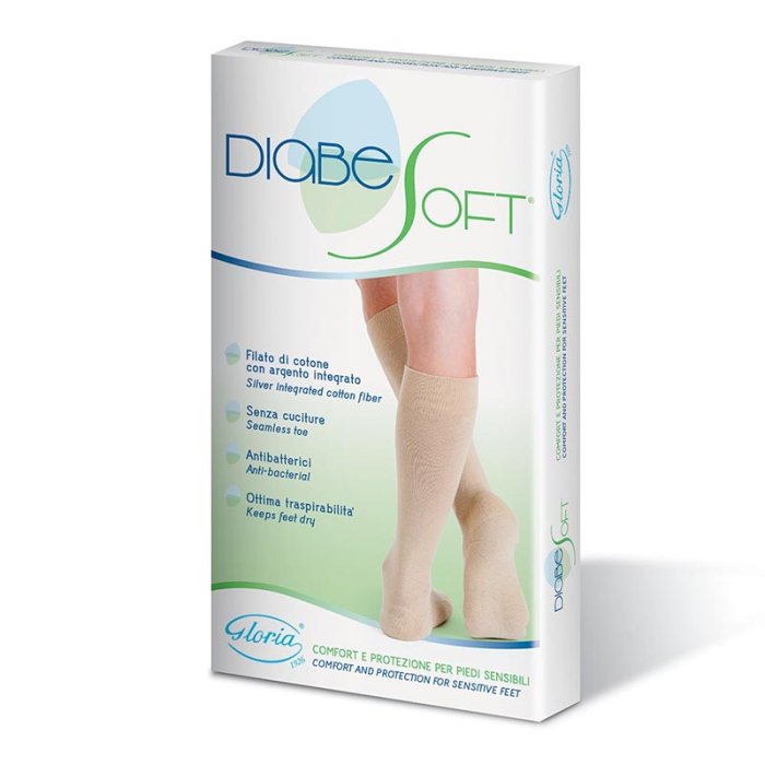 Gloria Med Articoli Sanitari Diabesoft Prodotti per Soggetti Diabetici Calzino Beige Taglia M