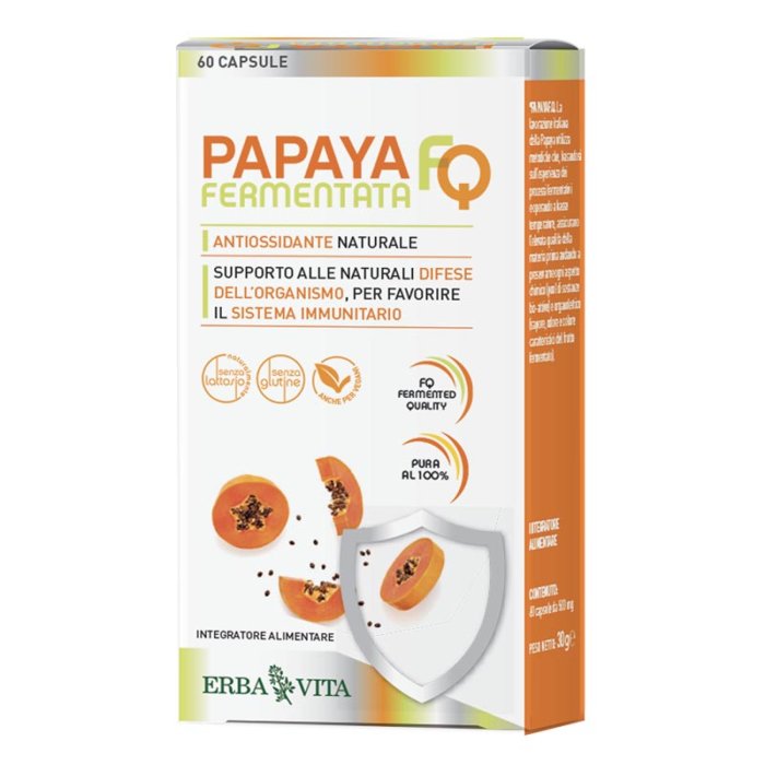 Erba Vita Integratori alimentari a Base Vegetale Papaya Fermentata FQ 60 Capsule