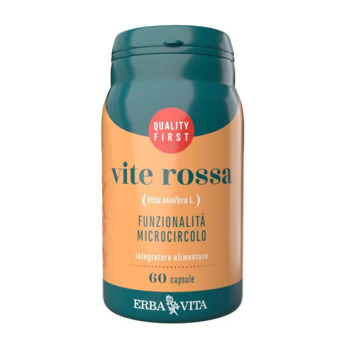 Erba Vita Integratori alimentari a Base Vegetale Vite Rossa Microcircolo Antiossidante 60 Capsule