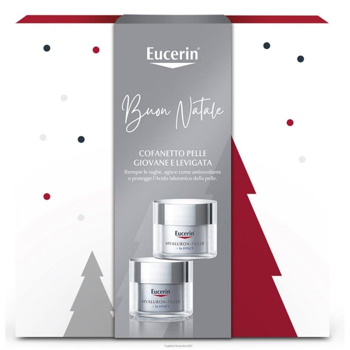 Beiersdorf Eucerin Pelli Delicate Hyaluron Filler Christmas Pack Cofanetto Natale Crema giorno e Crema Notte