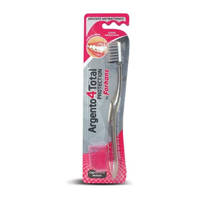 Forhans Igiene Dentale Silver 4 Total Protection 1 Spazzolino setole Medie Ioni Argento