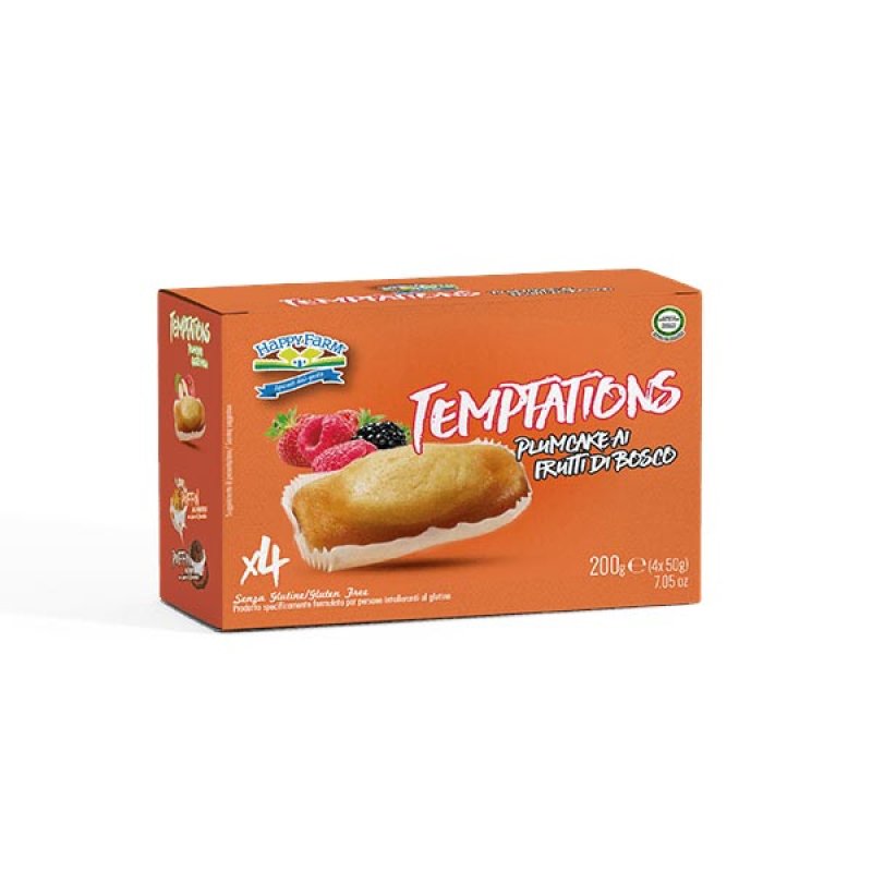 Happy Farm Alimenti senza Glutine Merendine Temptation Plumcake Frutti di Bosco 200 g