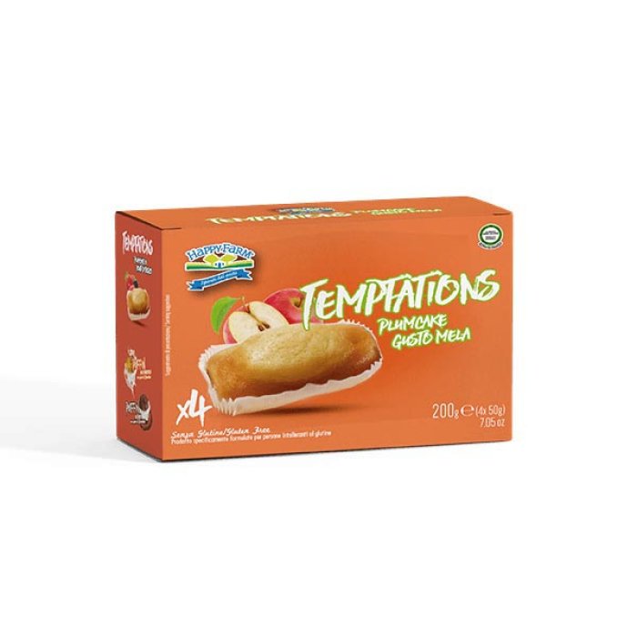 Happy Farm Alimenti senza Glutine Merendine Temptation Plumcake Gusto Mela 200 g