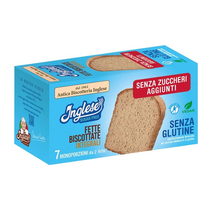 Gaia Alimenti senza Glutine Inglese Gluten Free Fette Biscottate Integrali 200 g