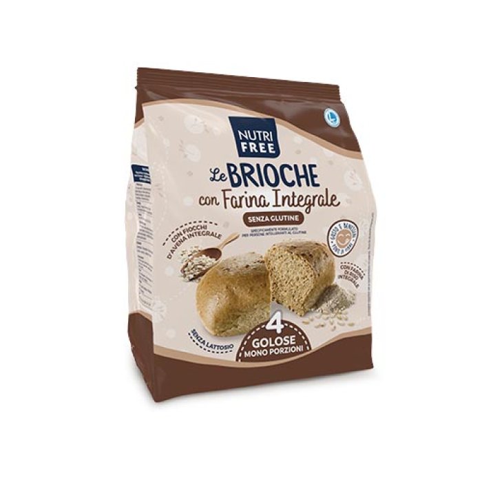 Nutrifree Alimenti senza Glutine Dolci e Merende Le Brioche con Farina Integrale.4 pz