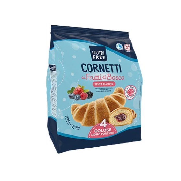 Nutrifree Alimenti senza Glutine Dolci e Merende Cornetti Frutti di Bosco 4 x 50 g