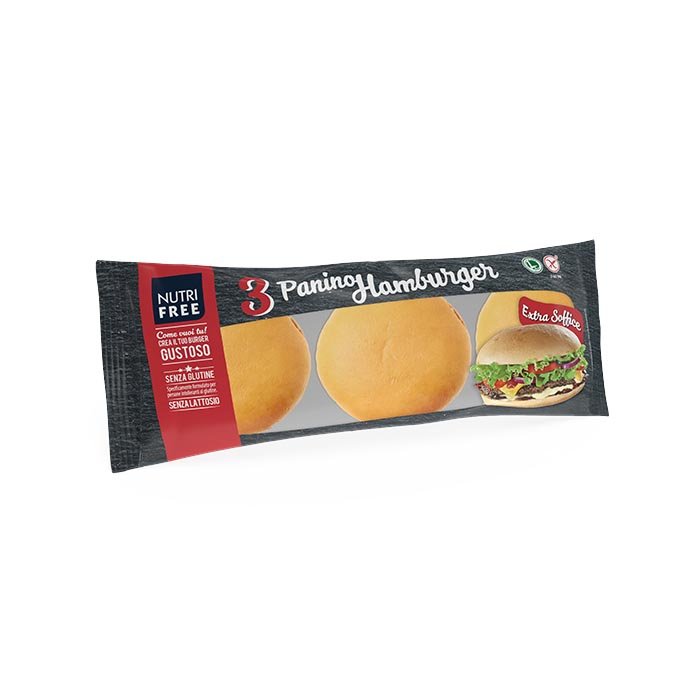 Nutrifree Alimenti senza Glutine Pane e Complementi Panini per Hamburger 110 g