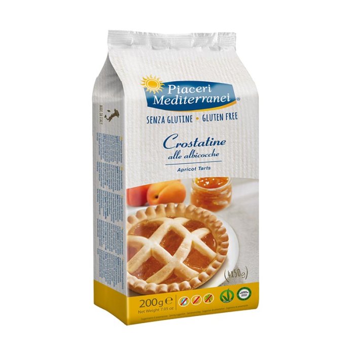 Eufarma Linea Senza Glutine Piaceri Mediterranei Crostatina con Marmellata di Albicocche 4 X 50 g
