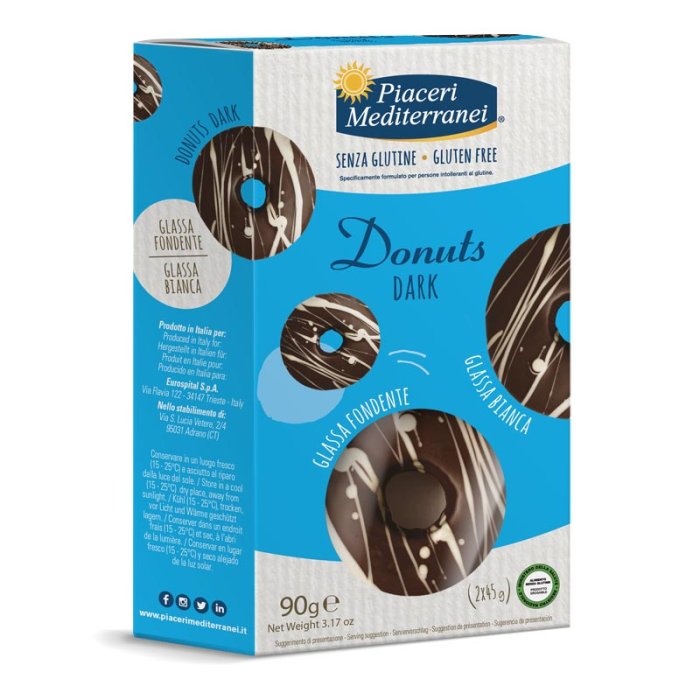 Eufarma Linea Senza Glutine Piaceri Mediterranei Snack Dolci Donuts Dark 90 g