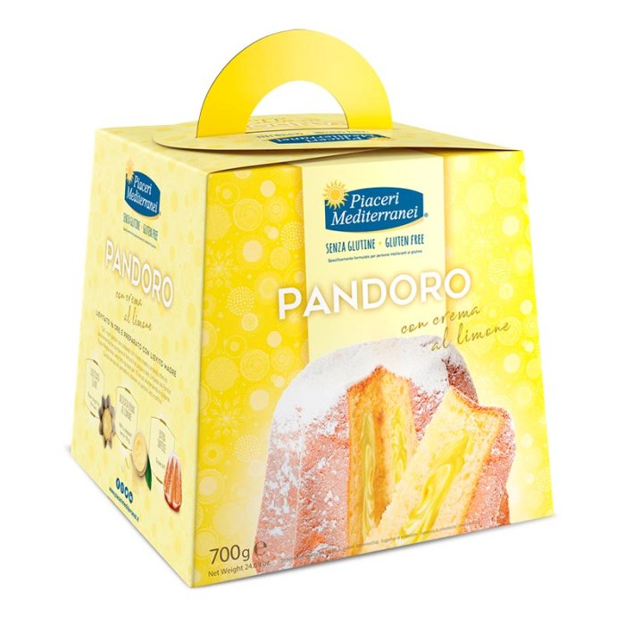 Eufarma Linea Senza Glutine Piaceri Mediterranei Celebrativa Pandoro con Crema al Limone 700 g