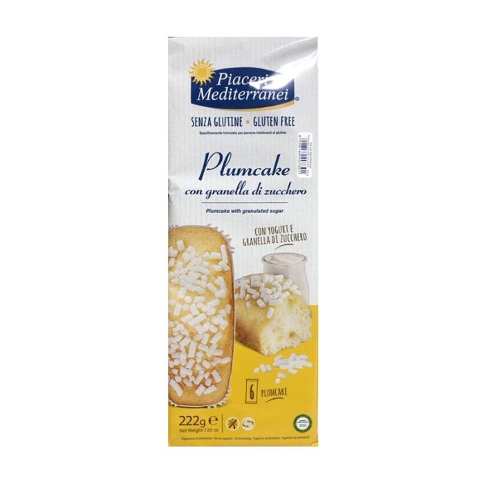 Eurospital Piaceri Mediterranei Alimenti senza Glutine Plumcake con Granella di Zucchero 270 g