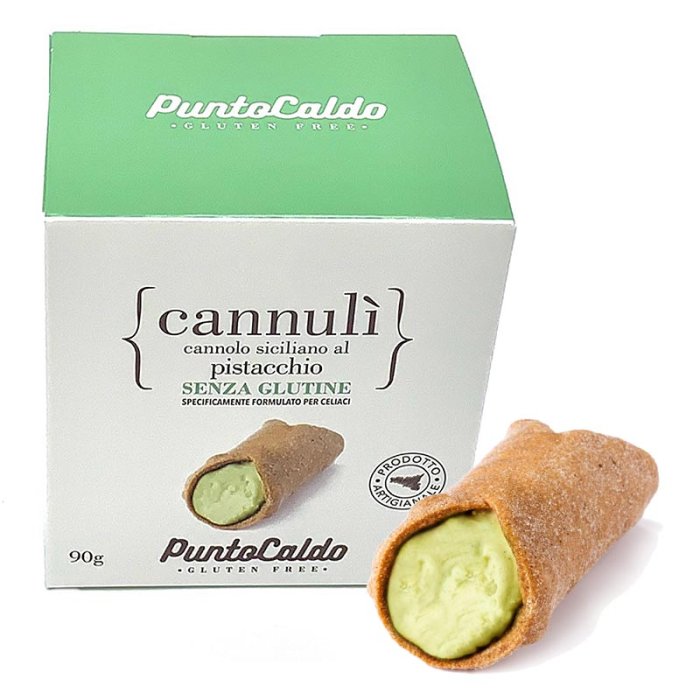 Punto Caldo Alimenti senza Glutine Cannulì Cannoli Siciliani al Pistacchio 90 g