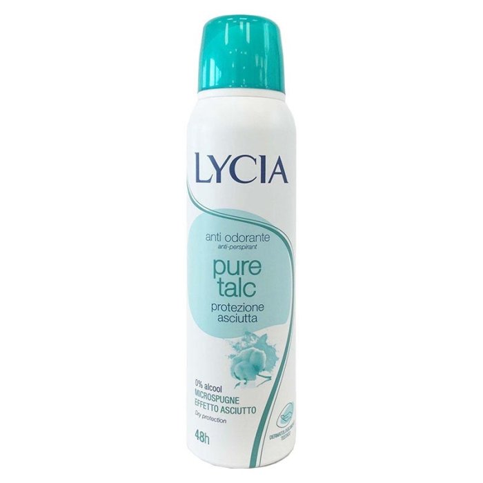 Sodalco Lycia Persona Cura e Benessere della Persona Deodorante Anti-Odorante Pure Talc Spray 150 ml