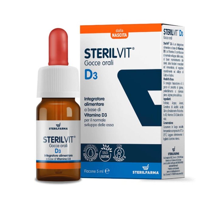 Sterilfarma Alimenti Sani e Biologici per bambini Sterilvit D3 Gocce Orali 5 ml
